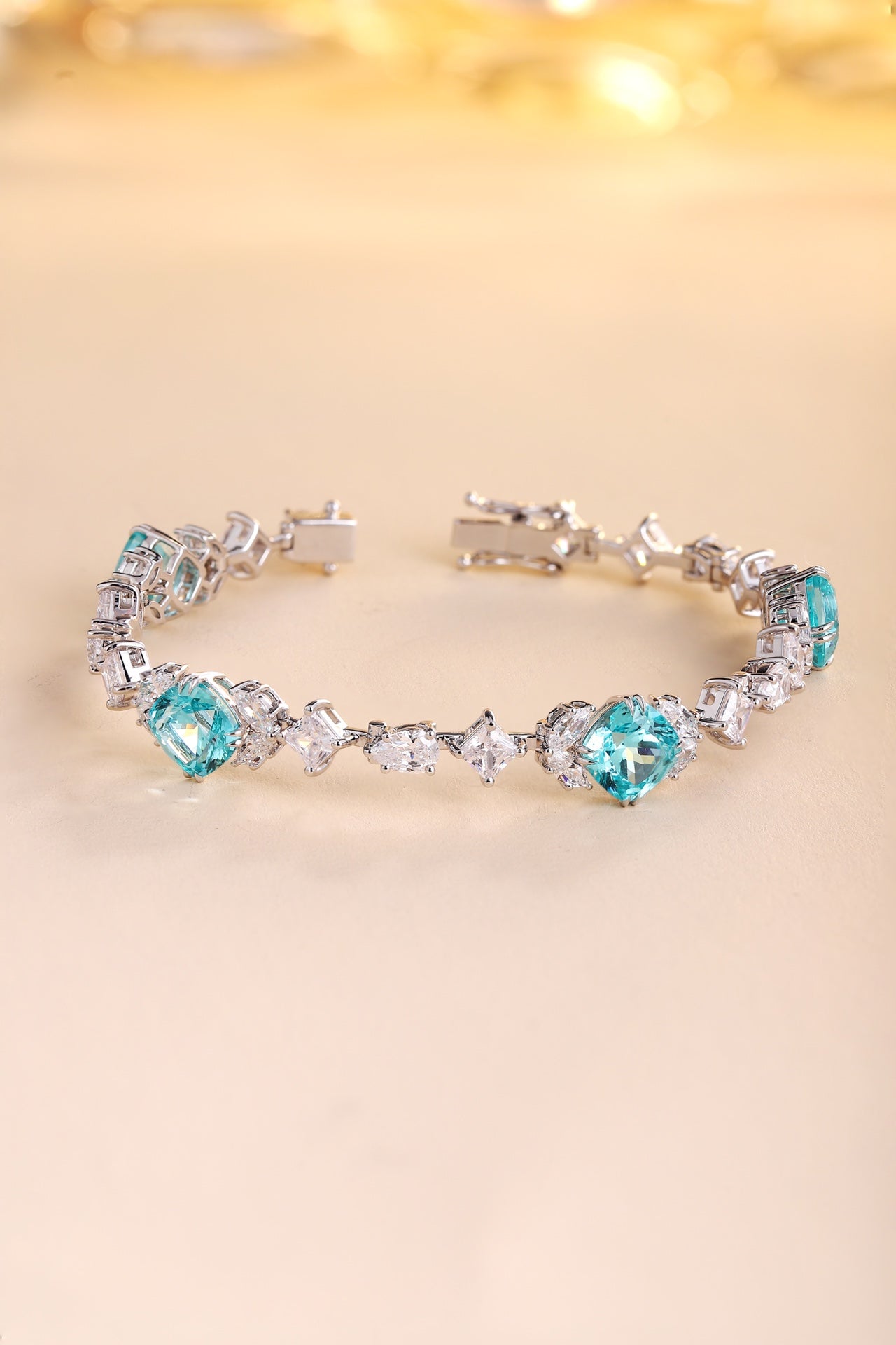 Pirmiana 2024 Hot Sale S925 Silver 15.87ct Lab Grown Paraiba Bracelet Engagement Women