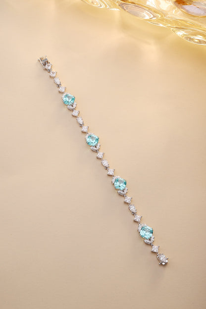 Pirmiana 2024 Hot Sale S925 Silver 15.87ct Lab Grown Paraiba Bracelet Engagement Women