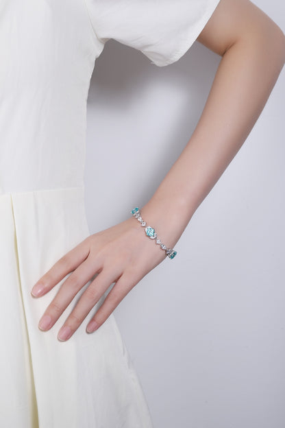 Pirmiana 2024 Hot Sale S925 Silver 15.87ct Lab Grown Paraiba Bracelet Engagement Women