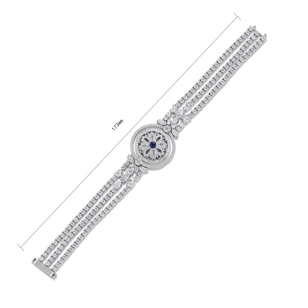 Pirmiana 2024 Hot Sale S925 Silver 0.63ct Lab Grown Paraiba Sapphire Bracelet Engagement Women