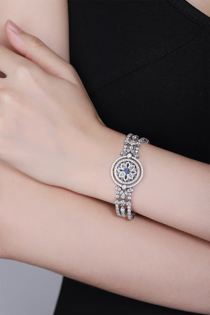 Pirmiana 2024 Hot Sale S925 Silver 0.63ct Lab Grown Paraiba Sapphire Bracelet Engagement Women