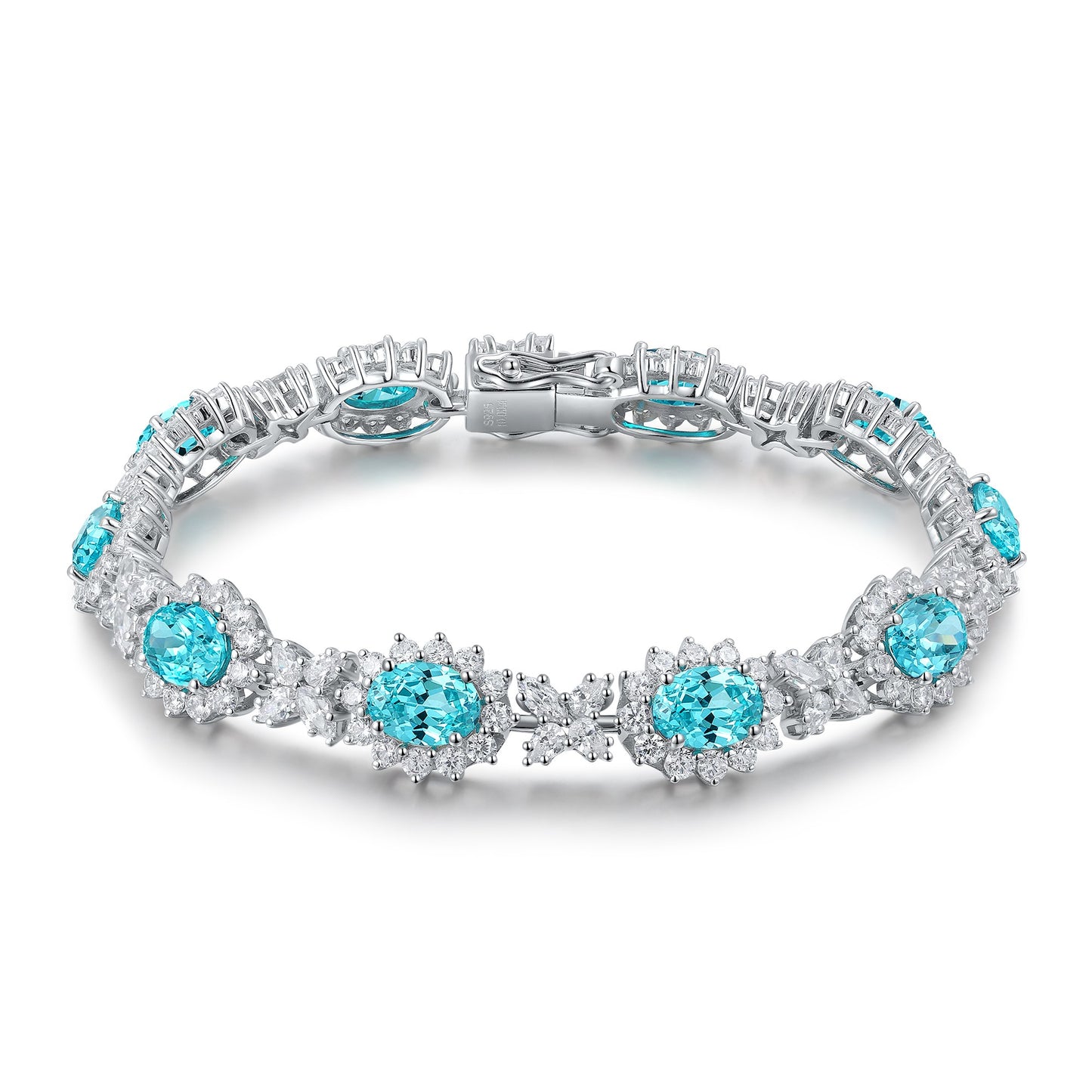 Pirmiana 2024 Hot Sale S925 Silver 14.15ct Lab Grown Paraiba Bracelet Engagement Women
