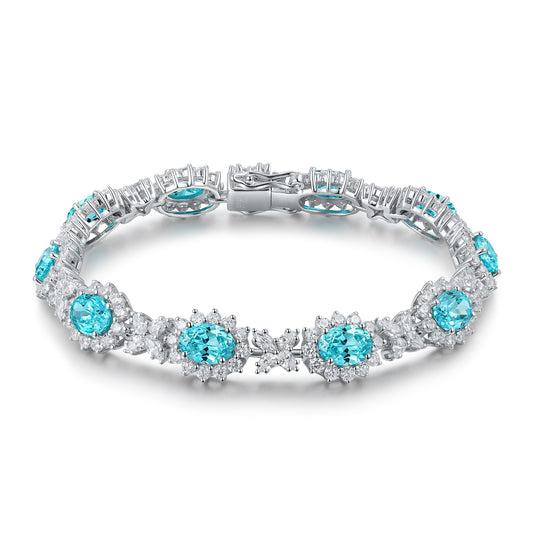 Pirmiana 2024 Hot Sale S925 Silver 14.15ct Lab Grown Paraiba Bracelet Engagement Women