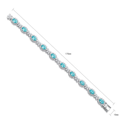 Pirmiana 2024 Hot Sale S925 Silver 14.15ct Lab Grown Paraiba Bracelet Engagement Women