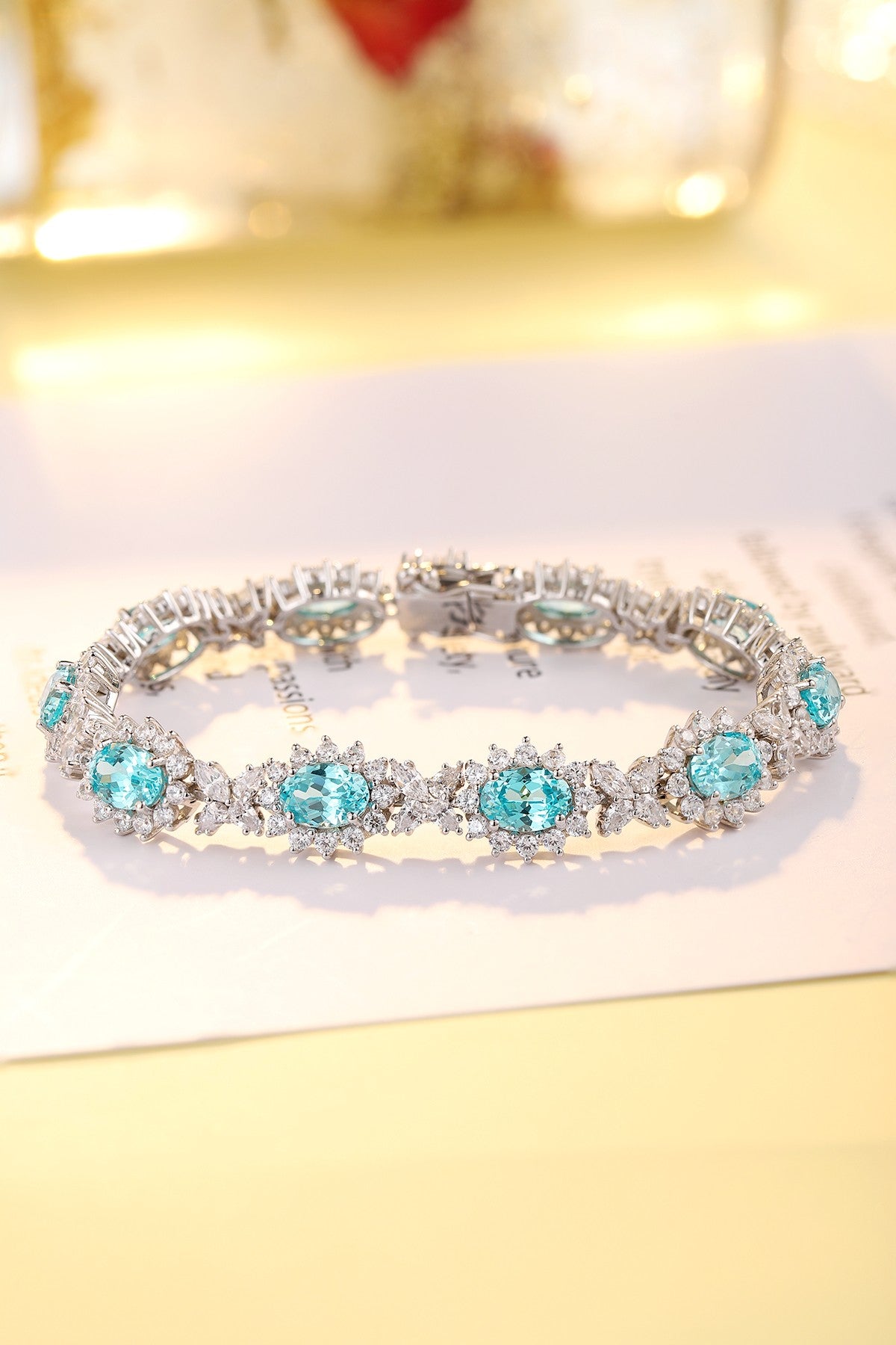 Pirmiana 2024 Hot Sale S925 Silver 14.15ct Lab Grown Paraiba Bracelet Engagement Women
