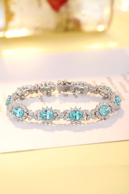 Pirmiana 2024 Hot Sale S925 Silver 14.15ct Lab Grown Paraiba Bracelet Engagement Women