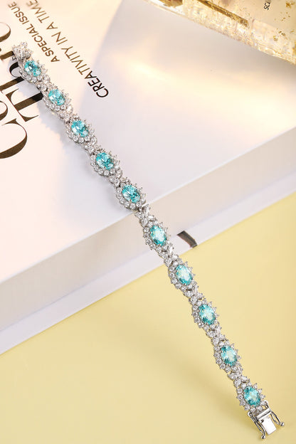 Pirmiana 2024 Hot Sale S925 Silver 14.15ct Lab Grown Paraiba Bracelet Engagement Women