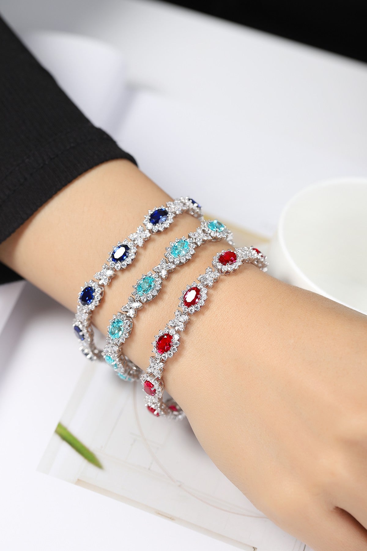 Pirmiana 2024 Hot Sale S925 Silver 14.15ct Lab Grown Paraiba Bracelet Engagement Women