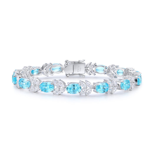 Pirmiana 2024 Hot Sale S925 Silver 18.29ct Lab Grown Paraiba Bracelet Engagement Women