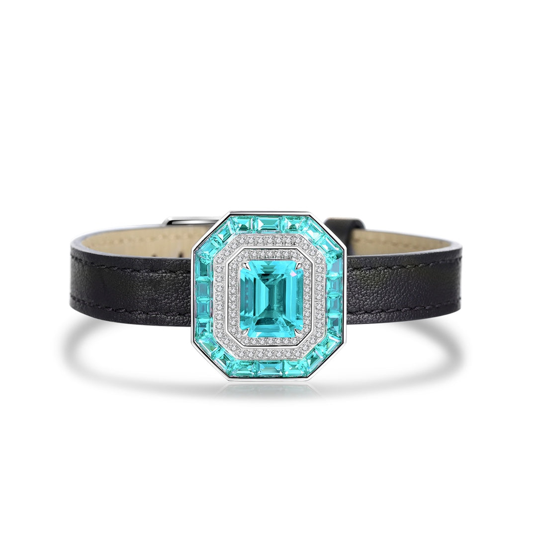 Pirmiana 2024 Hot Sale S925 Silver 13.51ct Lab Grown Paraiba Bracelet Engagement Women