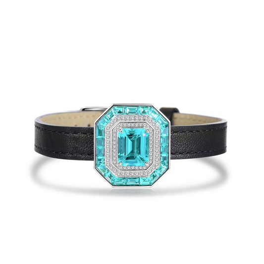 Pirmiana 2024 Hot Sale S925 Silver 13.51ct Lab Grown Paraiba Bracelet Engagement Women
