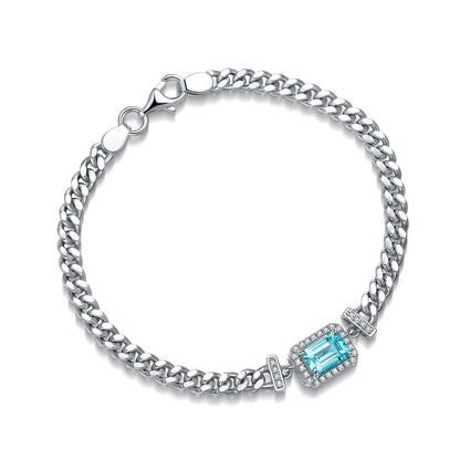 Pirmiana 2024 Hot Sale S925 Silver 1.51ct Lab Grown Paraiba Bracelet Engagement Women
