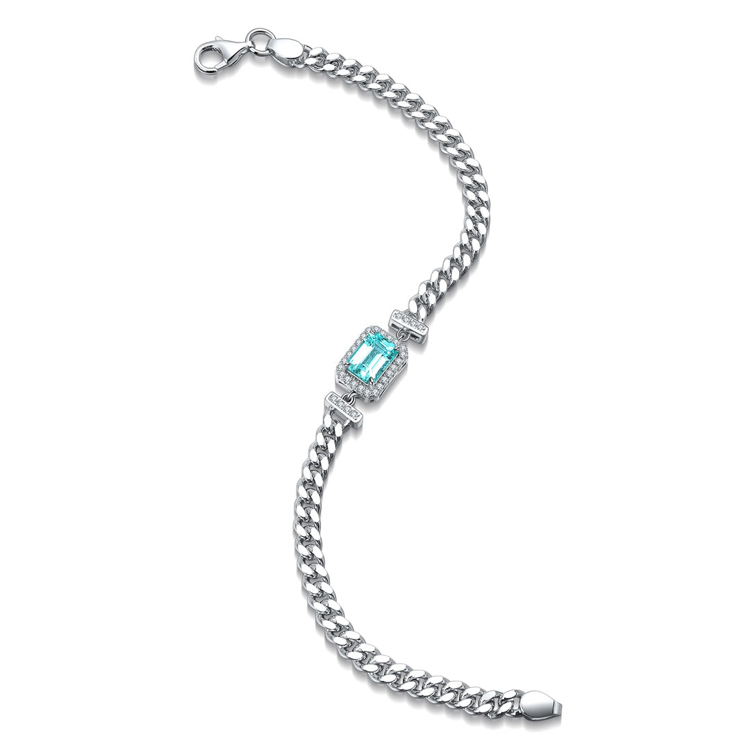 Pirmiana 2024 Hot Sale S925 Silver 1.51ct Lab Grown Paraiba Bracelet Engagement Women