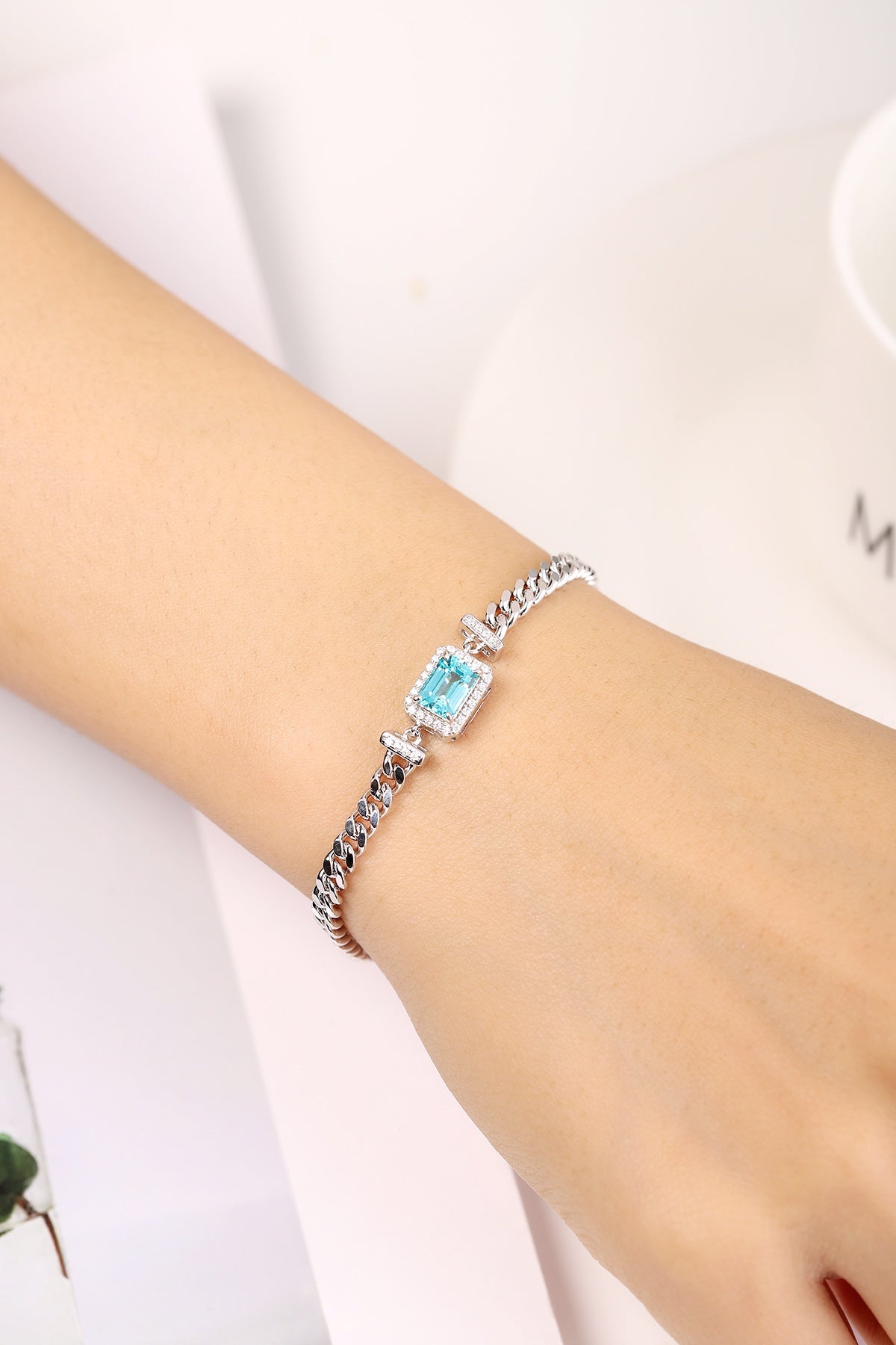 Pirmiana 2024 Hot Sale S925 Silver 1.51ct Lab Grown Paraiba Bracelet Engagement Women