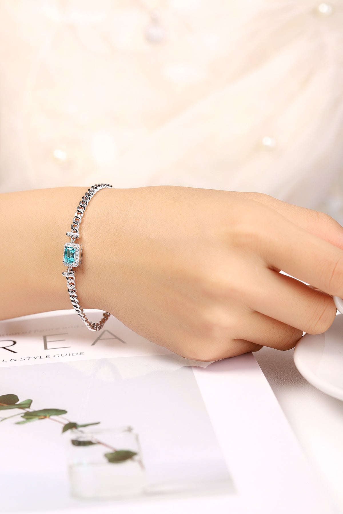 Pirmiana 2024 Hot Sale S925 Silver 1.51ct Lab Grown Paraiba Bracelet Engagement Women