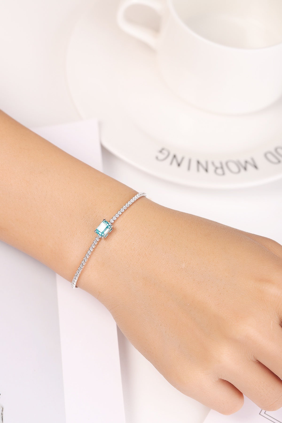 Pirmiana 2024 Hot Sale S925 Silver 1.51ct Lab Grown Paraiba Bracelet Engagement Women