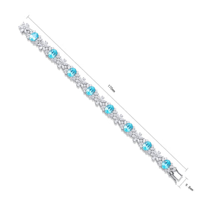Pirmiana 2024 Hot Sale S925 Silver 15.79ct Lab Grown Paraiba Bracelet Engagement Women