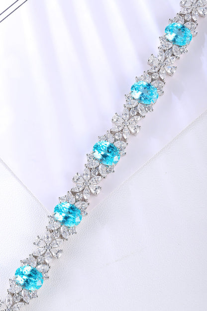Pirmiana 2024 Hot Sale S925 Silver 15.79ct Lab Grown Paraiba Bracelet Engagement Women