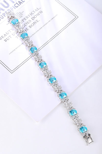 Pirmiana 2024 Hot Sale S925 Silver 15.79ct Lab Grown Paraiba Bracelet Engagement Women