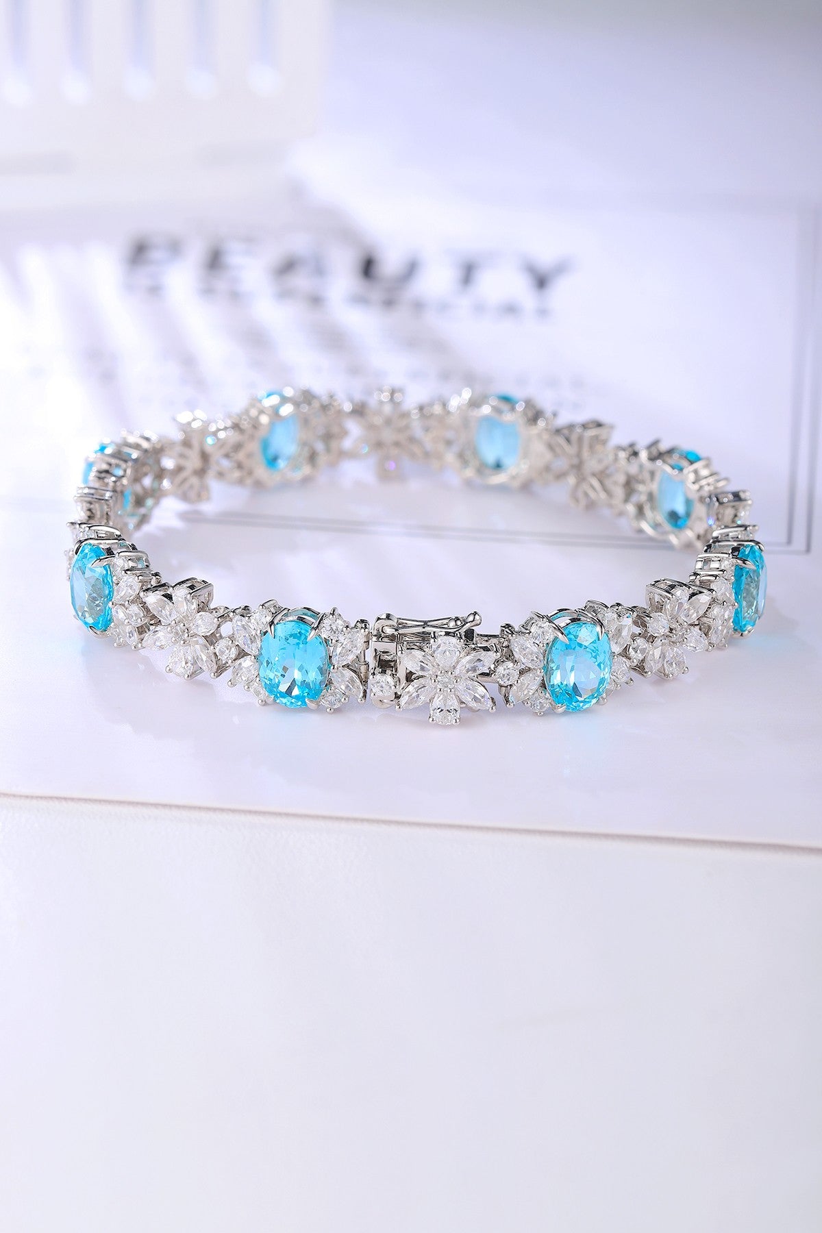 Pirmiana 2024 Hot Sale S925 Silver 15.79ct Lab Grown Paraiba Bracelet Engagement Women