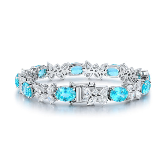Pirmiana 2024 Hot Sale S925 Silver 20.7ct Lab Grown Paraiba Bracelet Engagement Women