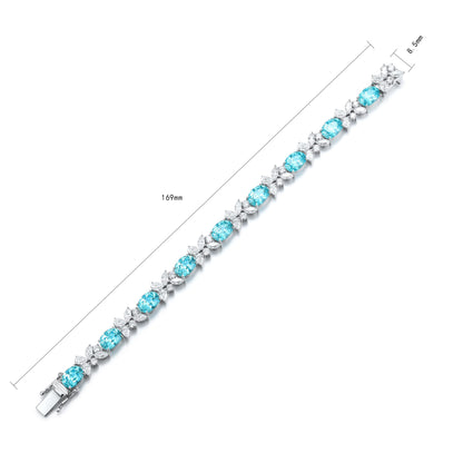 Pirmiana 2024 Hot Sale S925 Silver 20.7ct Lab Grown Paraiba Bracelet Engagement Women