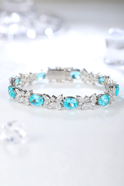 Pirmiana 2024 Hot Sale S925 Silver 20.7ct Lab Grown Paraiba Bracelet Engagement Women