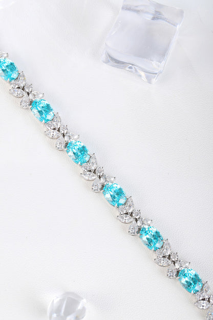 Pirmiana 2024 Hot Sale S925 Silver 20.7ct Lab Grown Paraiba Bracelet Engagement Women