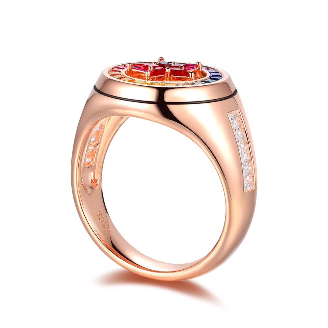 Pirmiana 2024 Hot Sale S925 Silver 0.32ct Lab Grown Sapphire Rainbow Ring Women Engagement Fashion Finger Gemstone Jewelry
