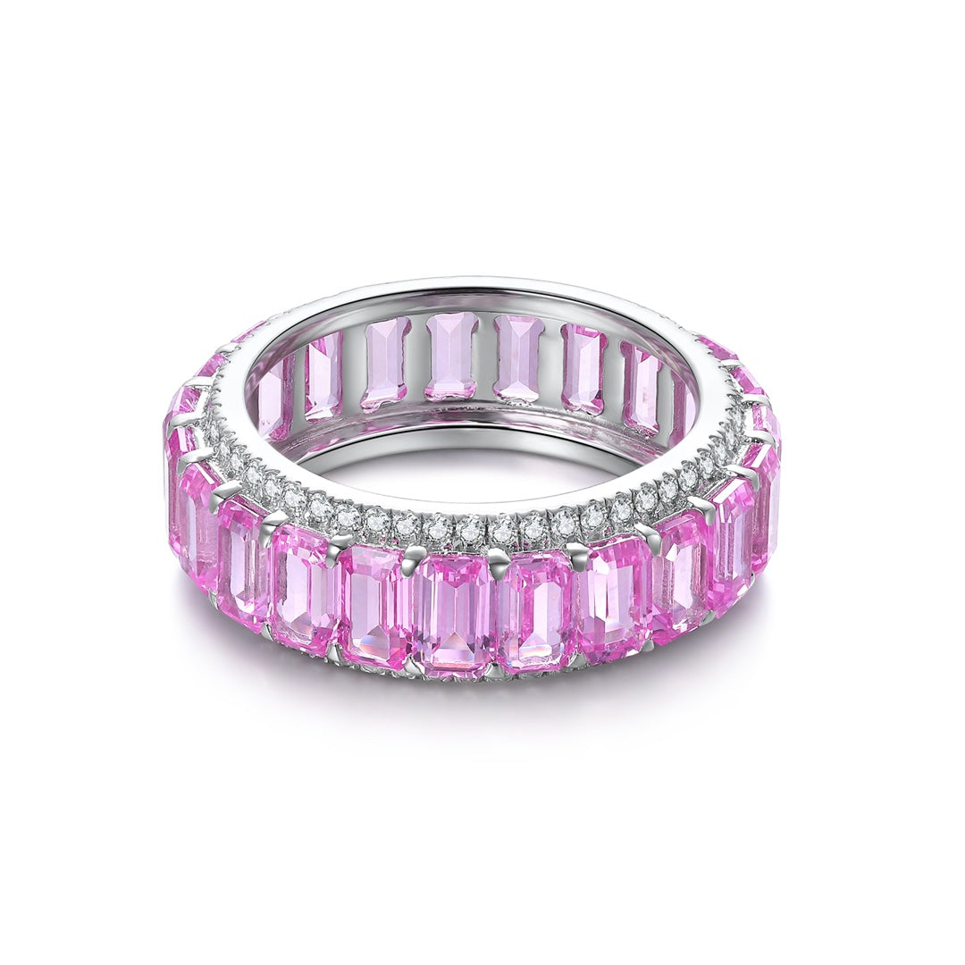 Pirmiana 2024 Hot Sale S925 Silver 0.32ct Lab Grown Sapphire Rainbow Ring Women Engagement Fashion Finger Gemstone Jewelry