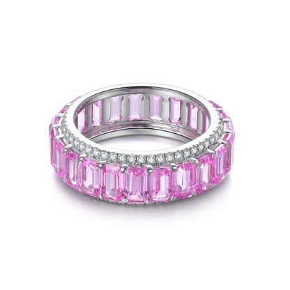 Pirmiana 2024 Hot Sale S925 Silver 0.32ct Lab Grown Sapphire Rainbow Ring Women Engagement Fashion Finger Gemstone Jewelry