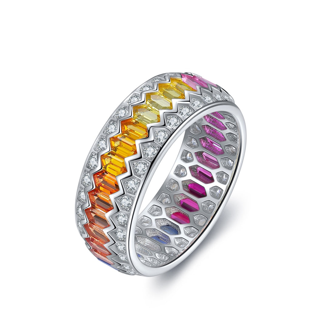 Pirmiana 2024 Hot Sale S925 Silver 2.18ct Lab Grown Sapphire Rainbow Ring Women Engagement Fashion Finger Gemstone Jewelry