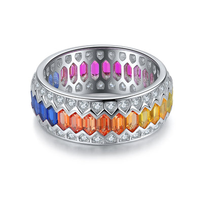 Pirmiana 2024 Hot Sale S925 Silver 2.18ct Lab Grown Sapphire Rainbow Ring Women Engagement Fashion Finger Gemstone Jewelry