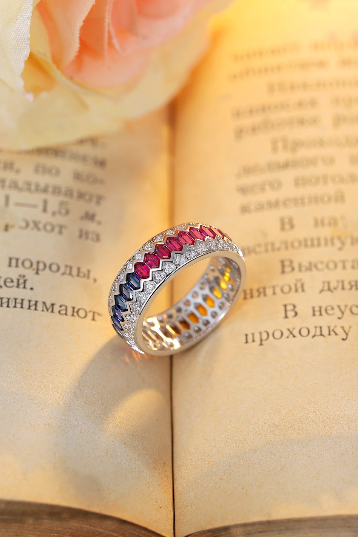 Pirmiana 2024 Hot Sale S925 Silver 2.18ct Lab Grown Sapphire Rainbow Ring Women Engagement Fashion Finger Gemstone Jewelry