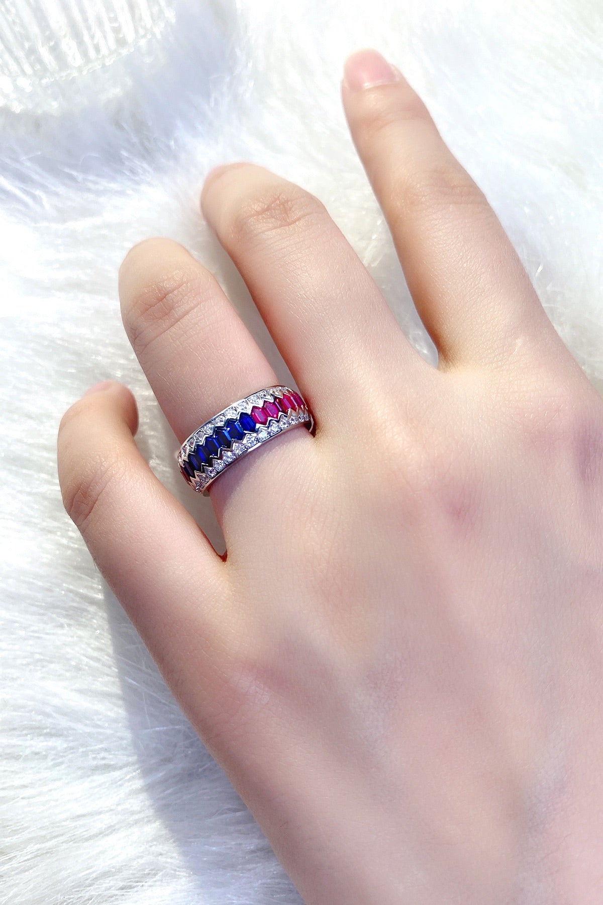Pirmiana 2024 Hot Sale S925 Silver 2.18ct Lab Grown Sapphire Rainbow Ring Women Engagement Fashion Finger Gemstone Jewelry