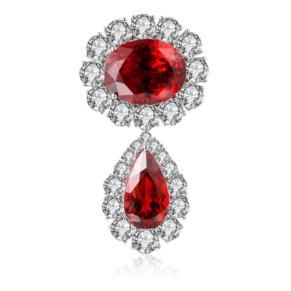 Pirmiana 2024 Hot Sale 18k Gold 6.70ct  Lab Grown Ruby Brooch Engagement Women