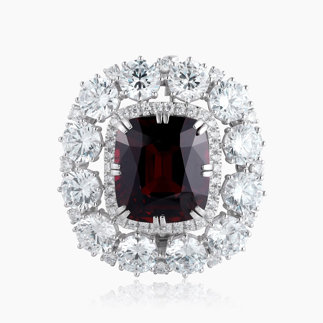 Pirmiana 2024 Hot Sale S925 Silver 31.53ct Natural Garnet Brooch Gemstone Elegant Jewelry Women Party Gift