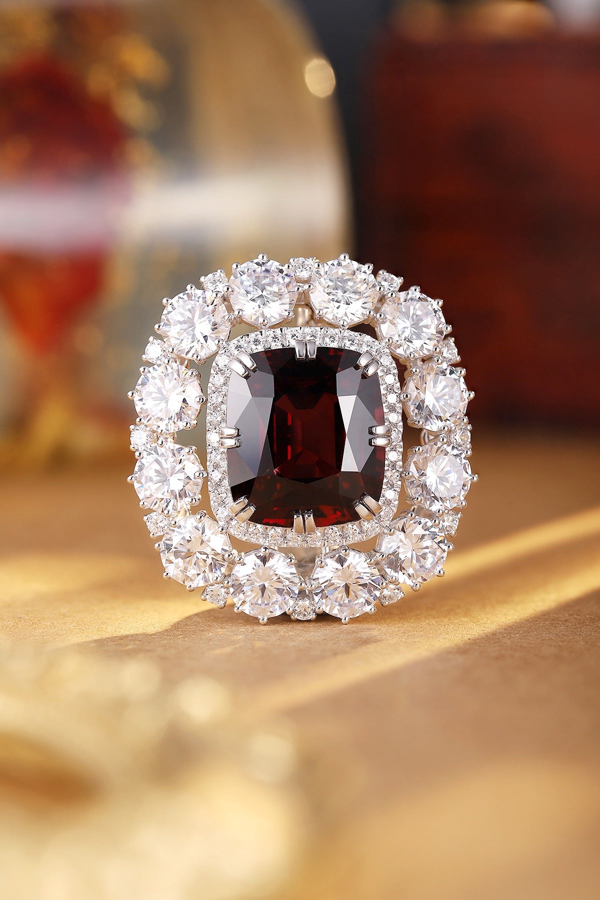 Pirmiana 2024 Hot Sale S925 Silver 31.53ct Natural Garnet Brooch Gemstone Elegant Jewelry Women Party Gift