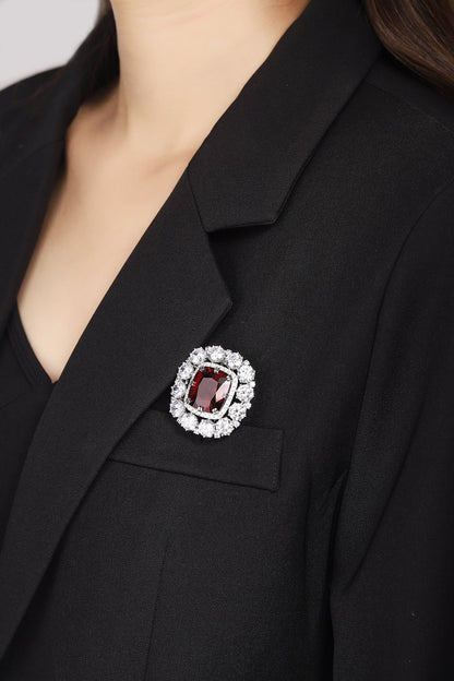 Pirmiana 2024 Hot Sale S925 Silver 31.53ct Natural Garnet Brooch Gemstone Elegant Jewelry Women Party Gift