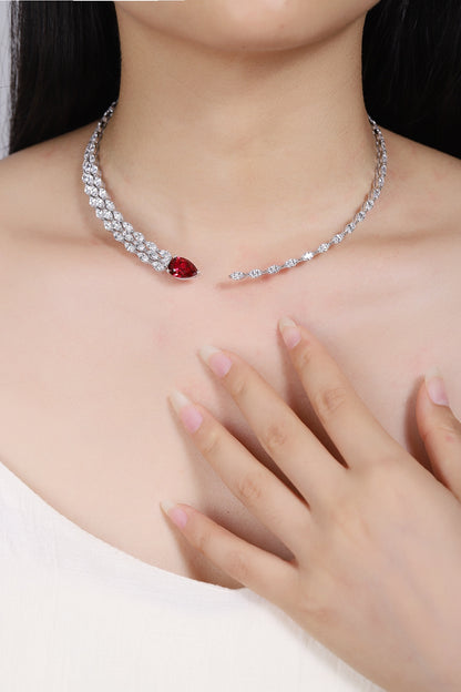 Pirmiana New S925 Silver 4.3ct Lad Grown Ruby Necklace High Fine Jewelry for Women Party Gift