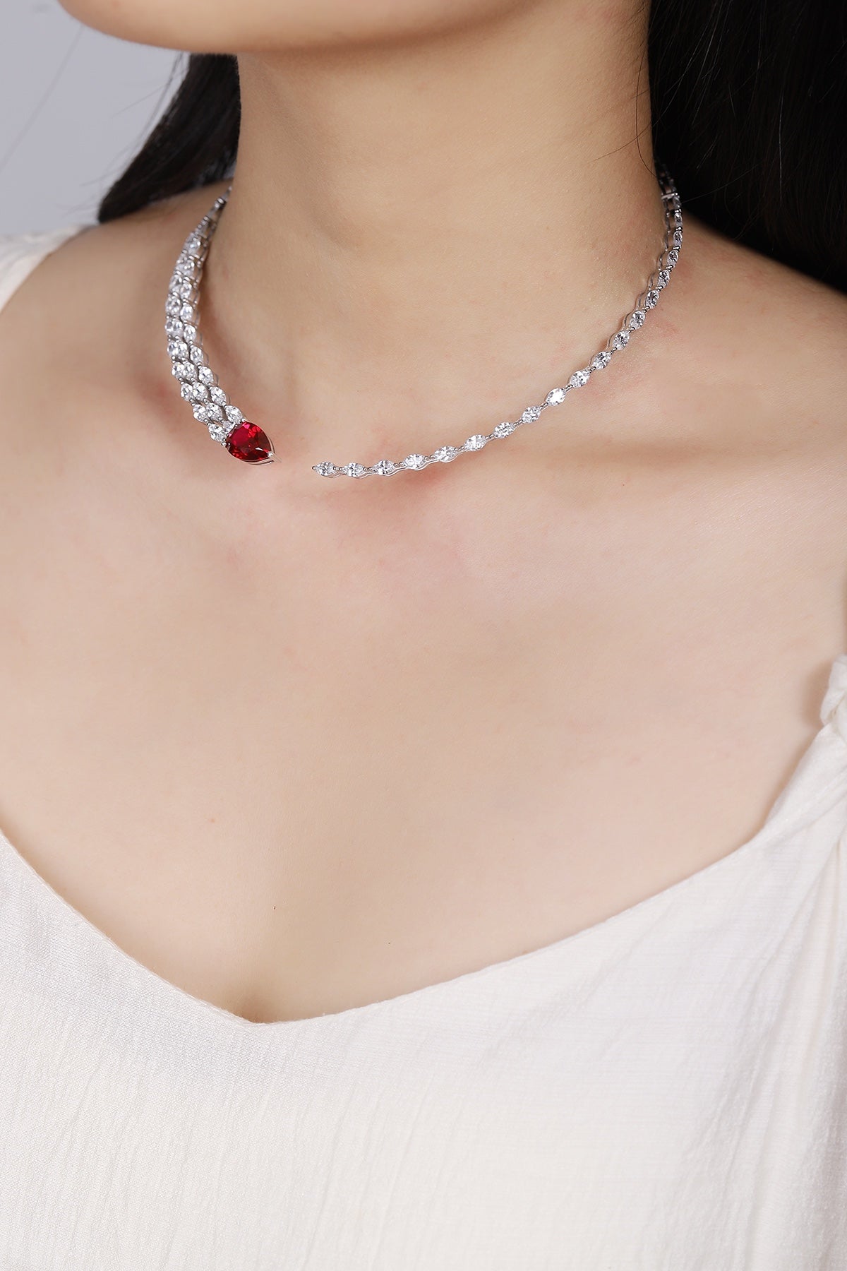 Pirmiana New S925 Silver 4.3ct Lad Grown Ruby Necklace High Fine Jewelry for Women Party Gift