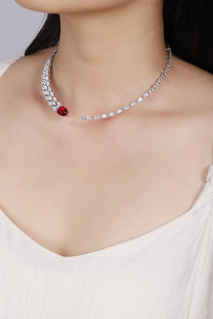 Pirmiana New S925 Silver 4.3ct Lad Grown Ruby Necklace High Fine Jewelry for Women Party Gift