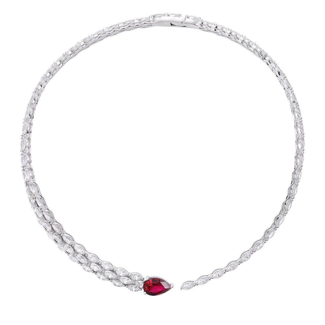 Pirmiana New S925 Silver 4.3ct Lad Grown Ruby Necklace High Fine Jewelry for Women Party Gift