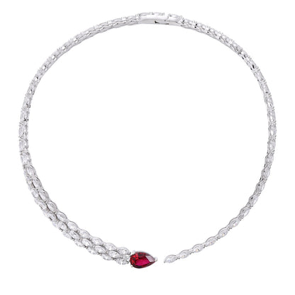 Pirmiana New S925 Silver 4.3ct Lad Grown Ruby Necklace High Fine Jewelry for Women Party Gift