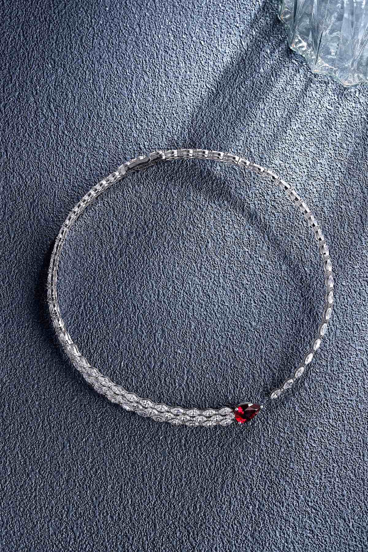 Pirmiana New S925 Silver 4.3ct Lad Grown Ruby Necklace High Fine Jewelry for Women Party Gift