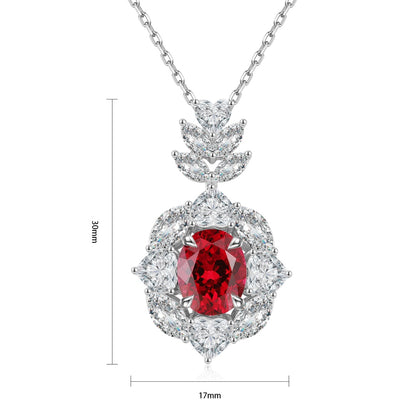 Pirmiana New S925 Silver 3.5ct Lad Grown Ruby Necklace High Fine Jewelry for Women Party Gift