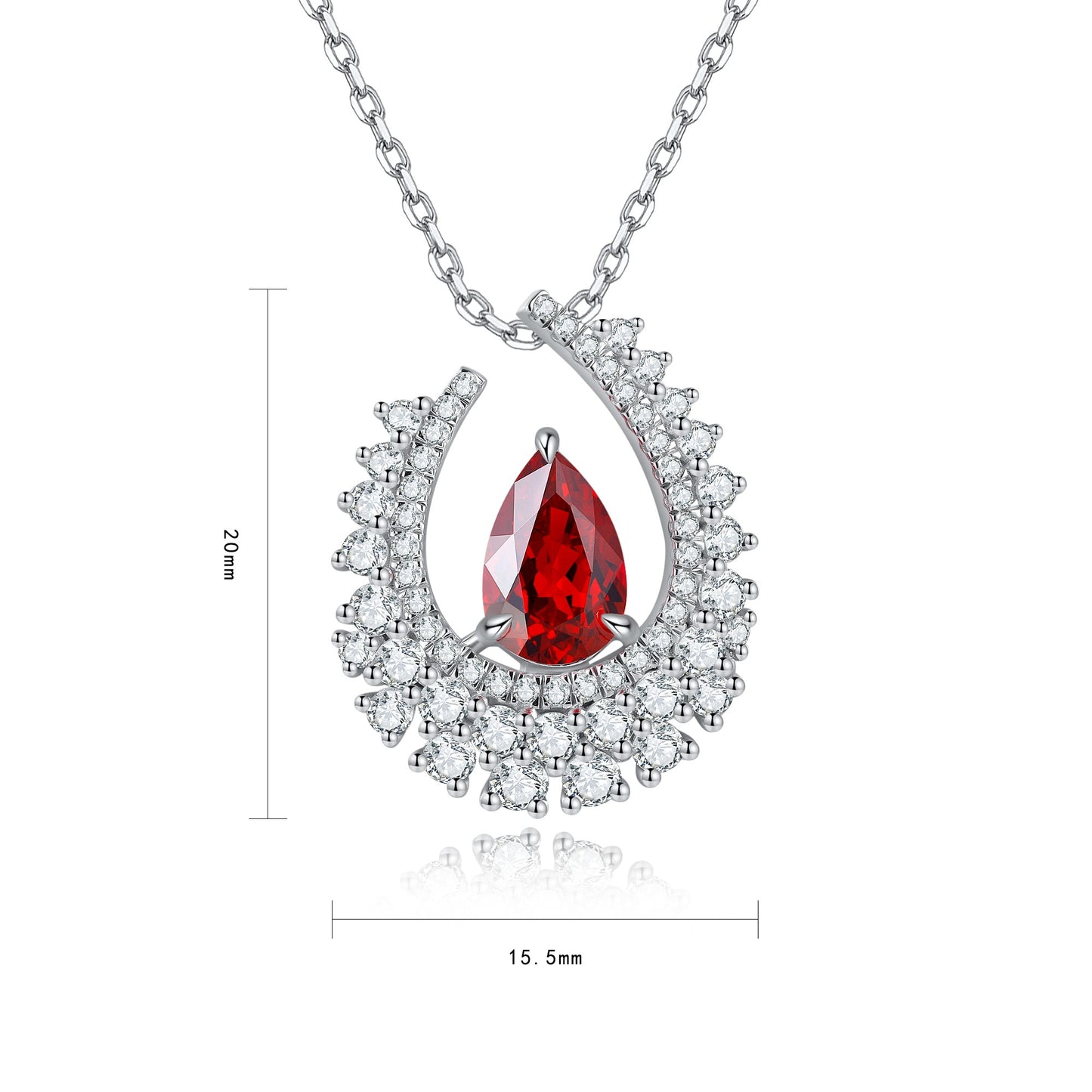 Pirmiana New S925 Silver 2.7ct Lad Grown Ruby Necklace High Fine Jewelry for Women Party Gift
