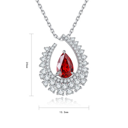 Pirmiana New S925 Silver 2.7ct Lad Grown Ruby Necklace High Fine Jewelry for Women Party Gift
