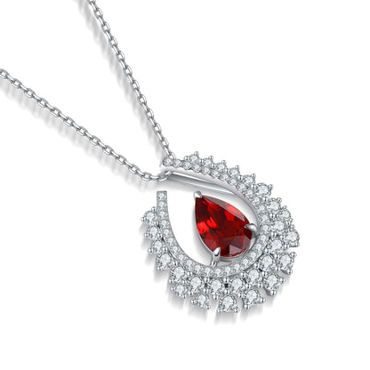 Pirmiana New S925 Silver 2.7ct Lad Grown Ruby Necklace High Fine Jewelry for Women Party Gift