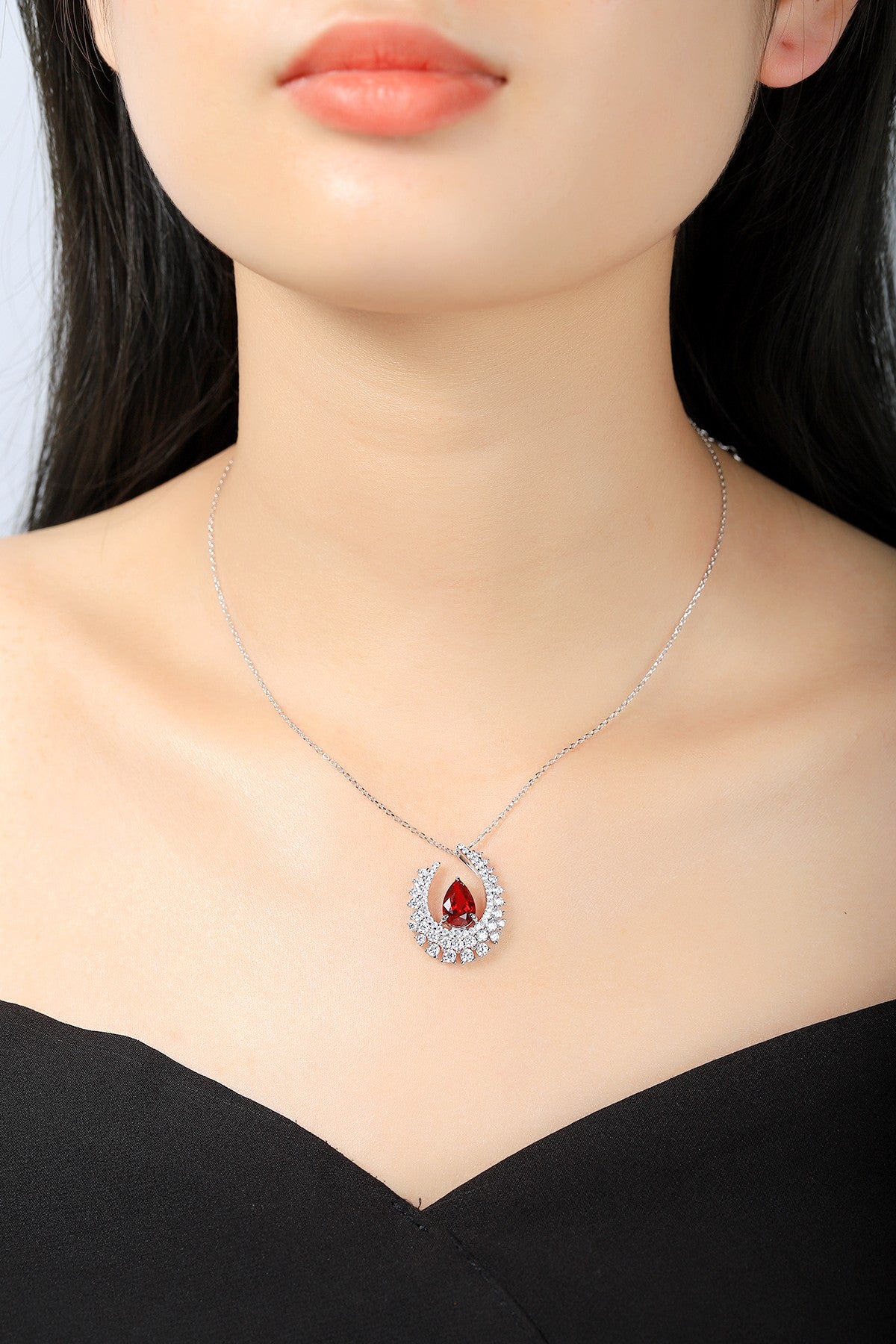 Pirmiana New S925 Silver 2.7ct Lad Grown Ruby Necklace High Fine Jewelry for Women Party Gift
